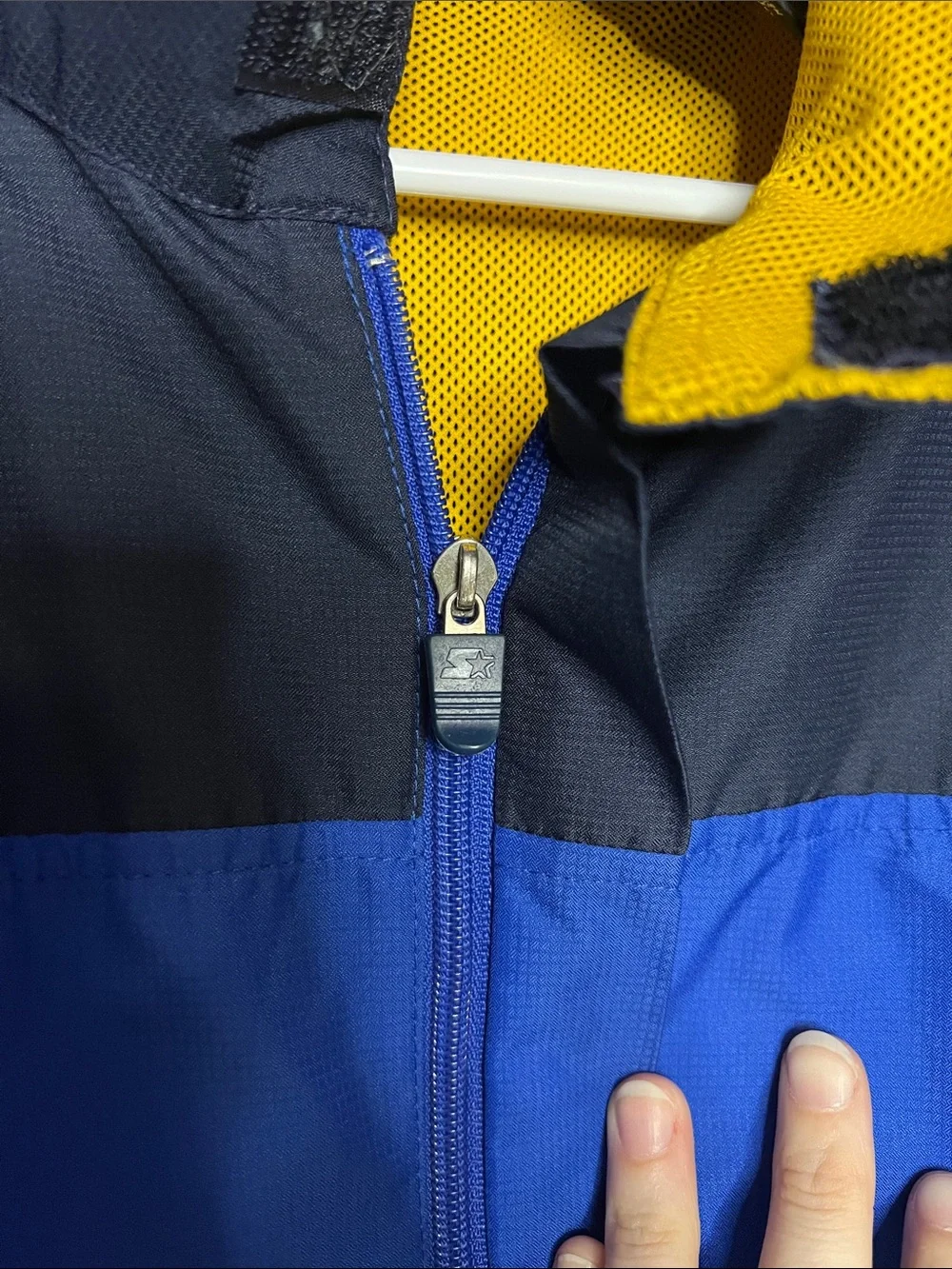 Vintage Men’s Large Starter Zip UpBlue and Black Windbreaker Jacket